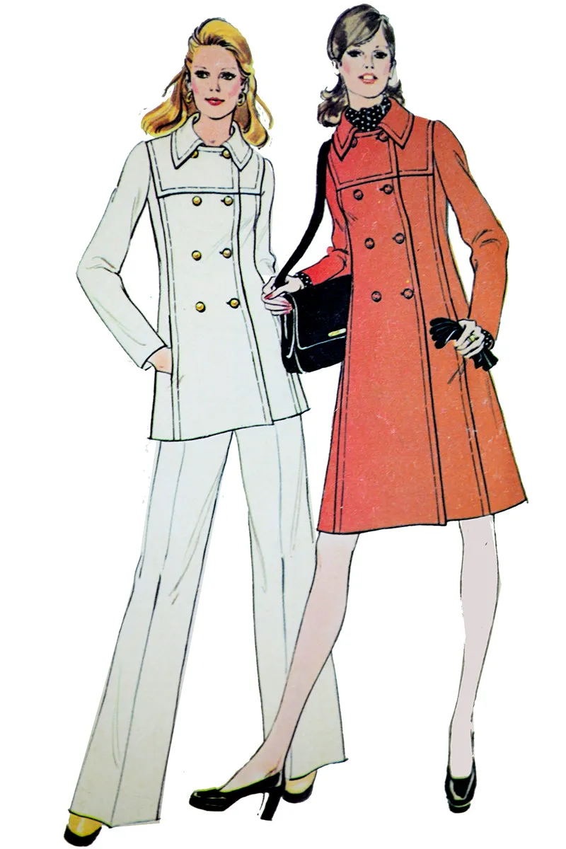 1970s Uncut Vintage McCalls 3753 Pantsuit Coat & Trousers Sewing Pattern