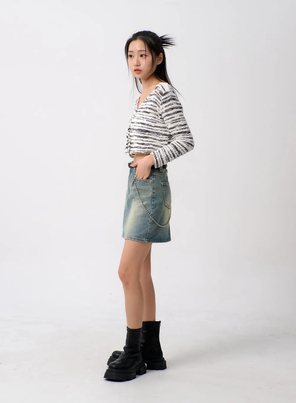 A-Line Denim Mini Skirt BM306