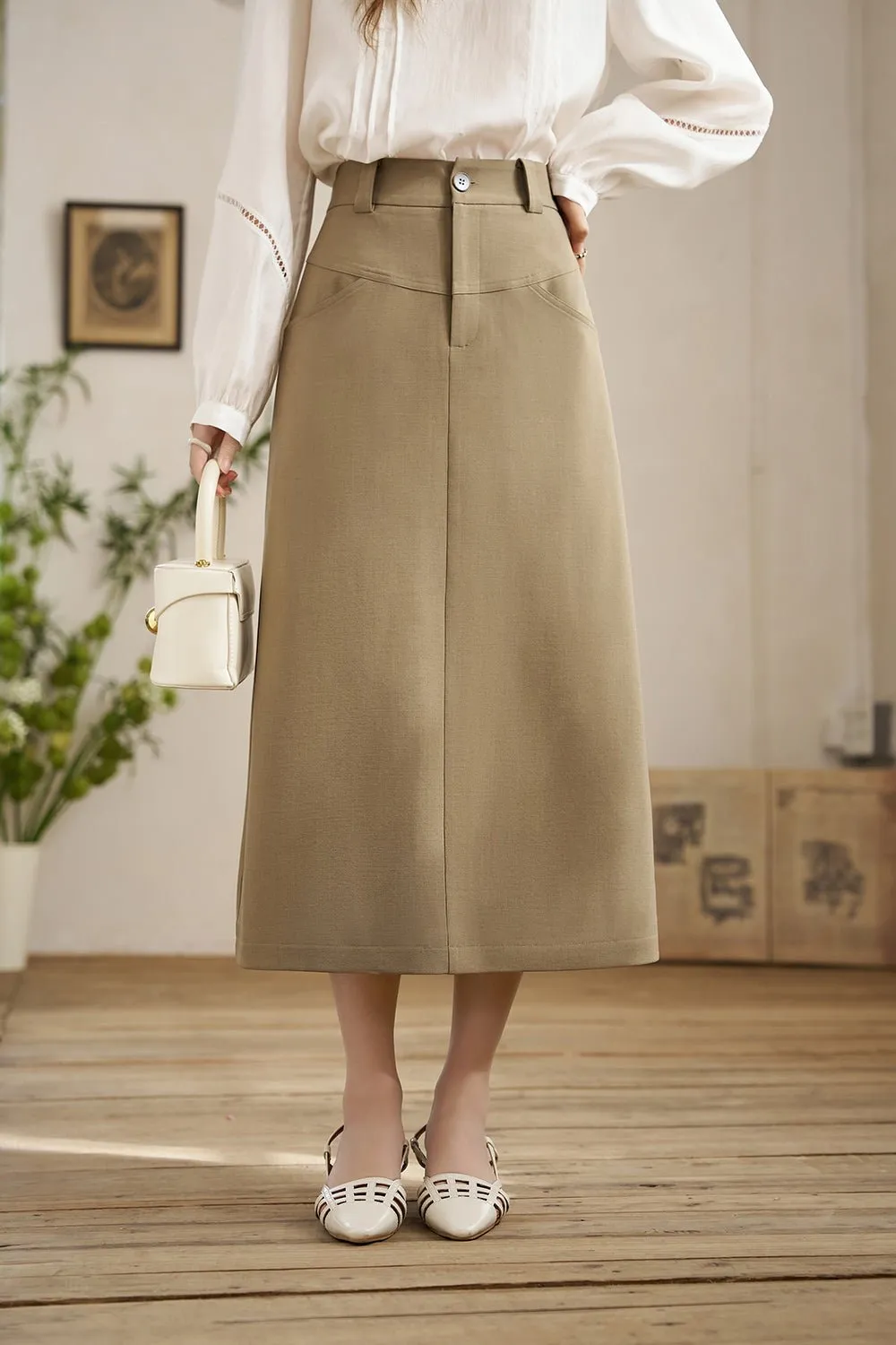 A Line Maxi Skirt for Women