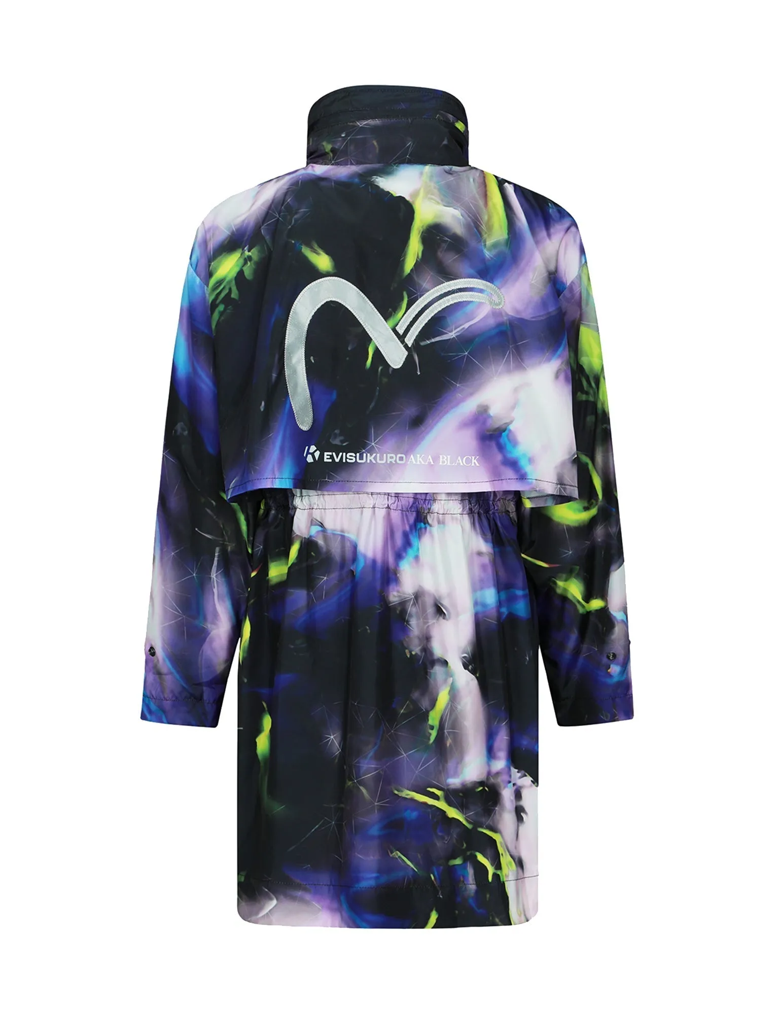 Abstract Print Hooded Wind Coat