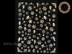 Angel Snowflake Silver Holographic Adhesive Nail Art Sticker - 1 pc (DH-190)