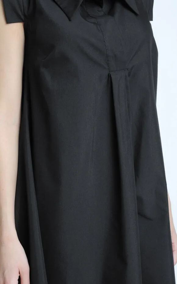 Asymmetric Black Casual Dress