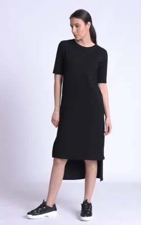 Asymmetric T-Shirt Black Dress