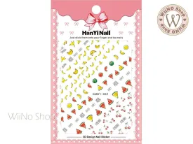 Banana Watermelon Cherry Adhesive Nail Art Sticker - 1 pc (HY-052)