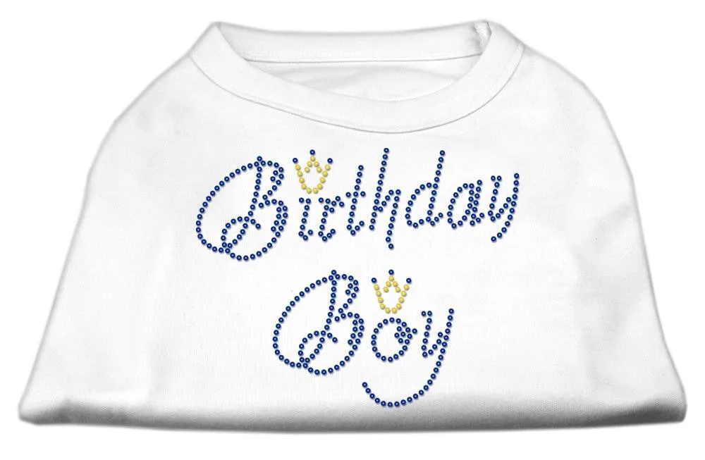 Birthday Boy Rhinestone Shirts White M (12)