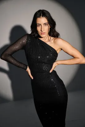 Black Sequin Party Dress