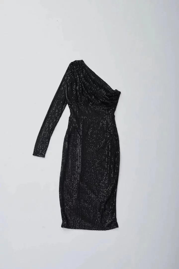 Black Sequin Party Dress