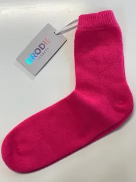 Brodie Cashmere Comfy Loungewear Socks Neon Pink