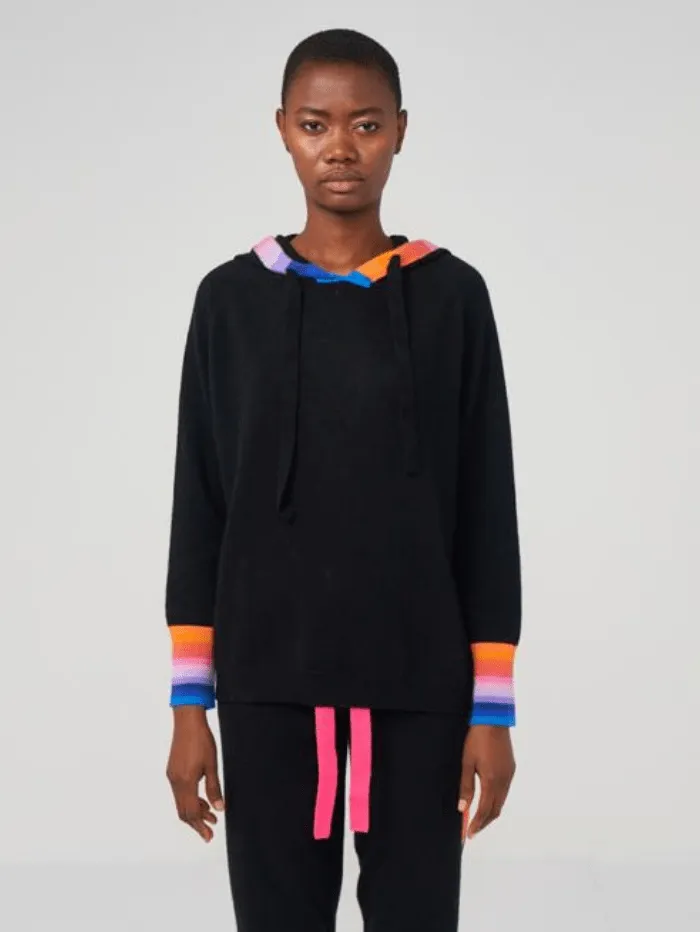 Brodie Cashmere Rainbow Ski Black Hoodie