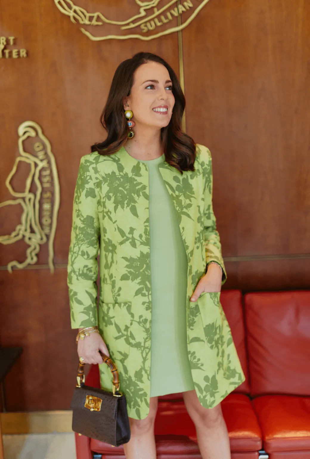 Buru x Jaimie Dewberry Walking Coat - Green Linen