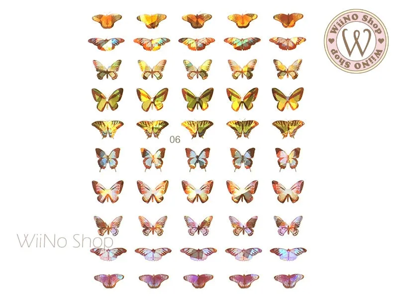 Butterfly Holographic Adhesive Nail Art Sticker - 1 pc (WB06)