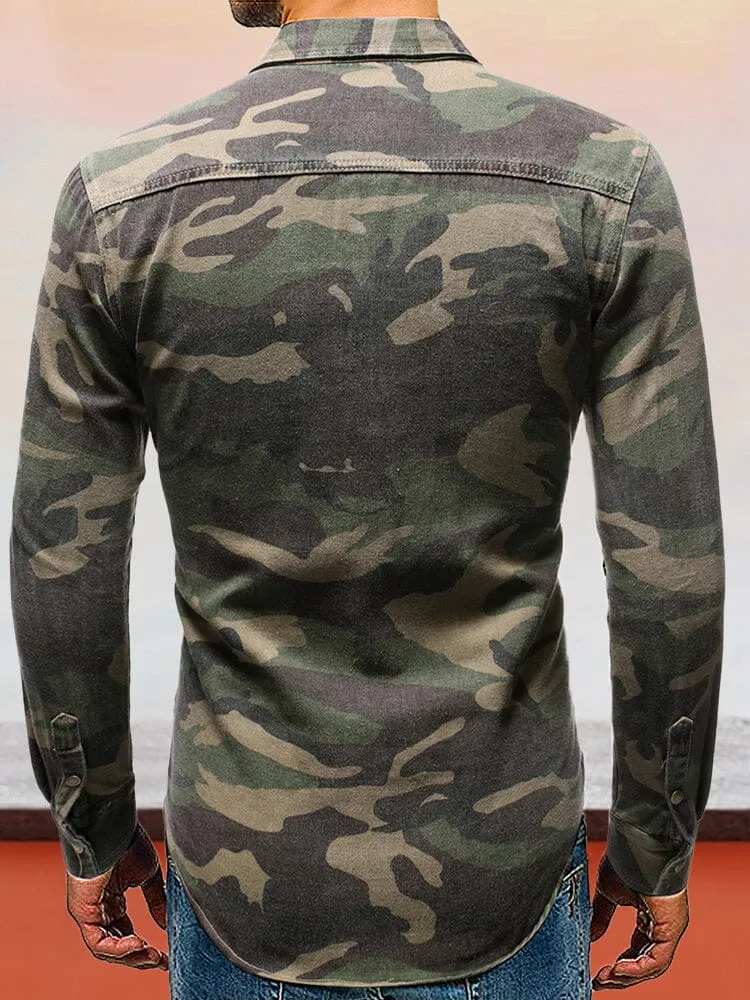 Camo Denim Cargo Coat