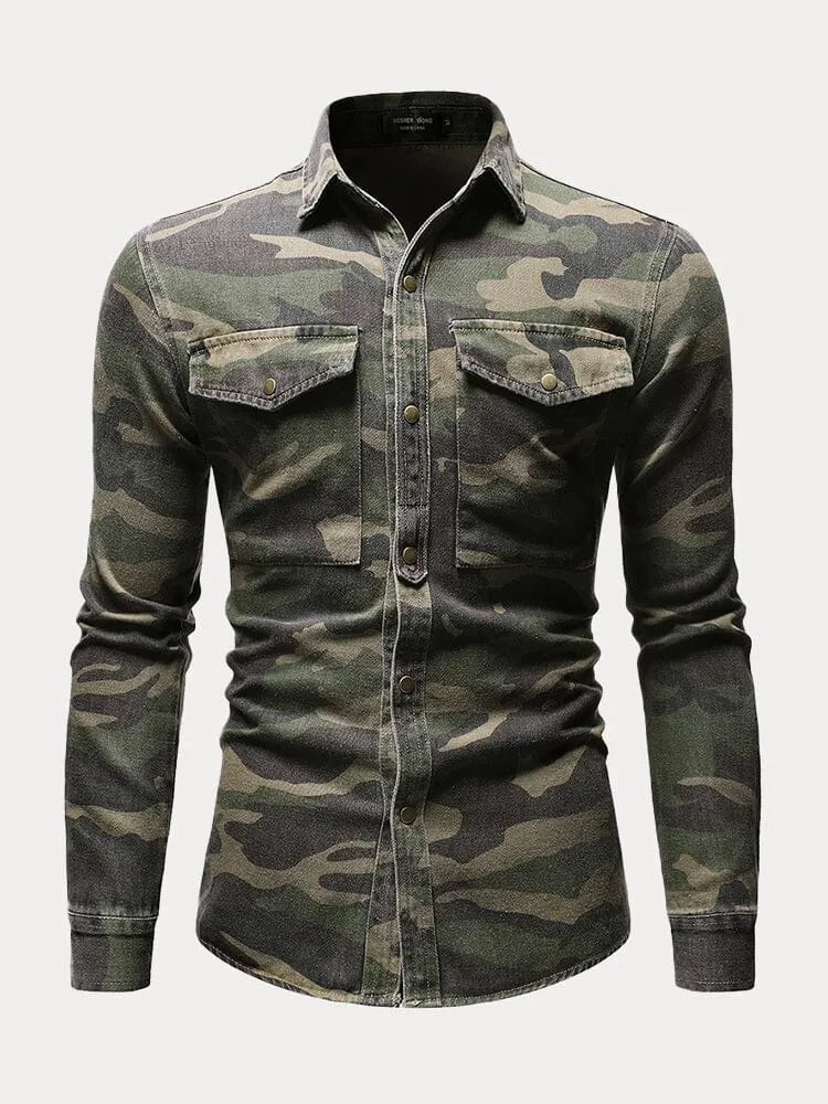 Camo Denim Cargo Coat