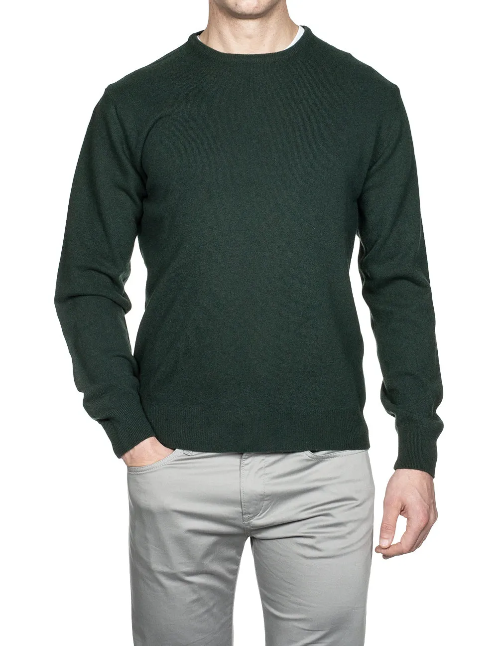 Cashmere & Merino Wool Crew Neck Dark Green