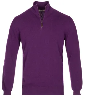 Cashmere & Merino Wool Half Zip Violet