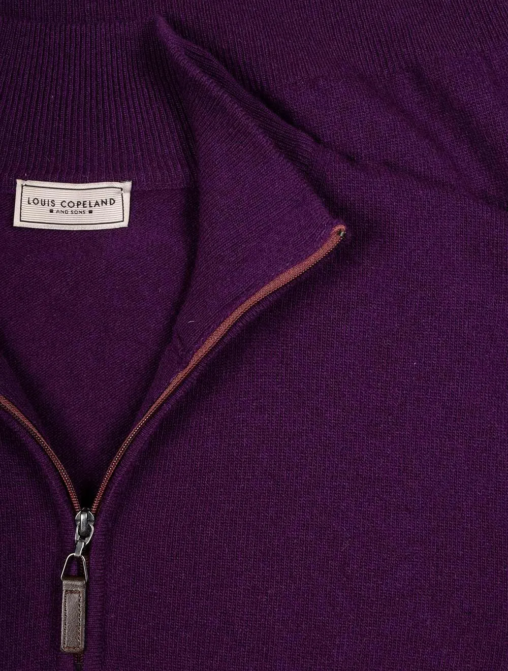 Cashmere & Merino Wool Half Zip Violet