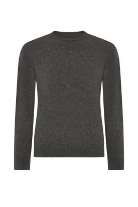 Charcoal Cashmere Crew Neck Jumper