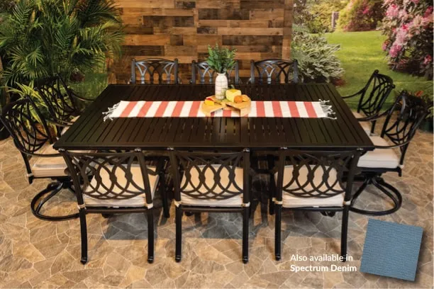 CHELSEA 11 PIECE DINING SET - 60" x 93" Stone Harbor Dining Table, 6 Chairs and 4 Swivel Chairs