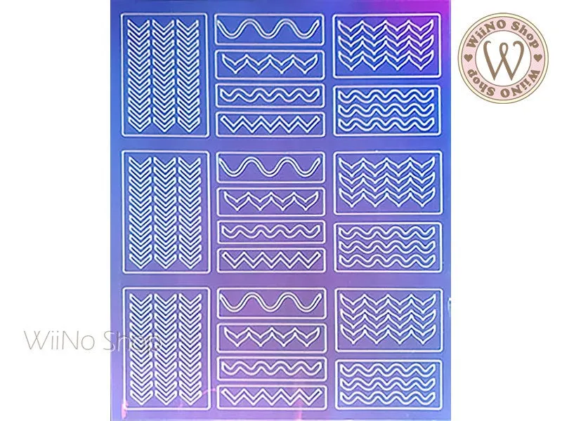 Chevron Wave Holographic Film Adhesive Sticker - 1 pc (TTZ01-13)