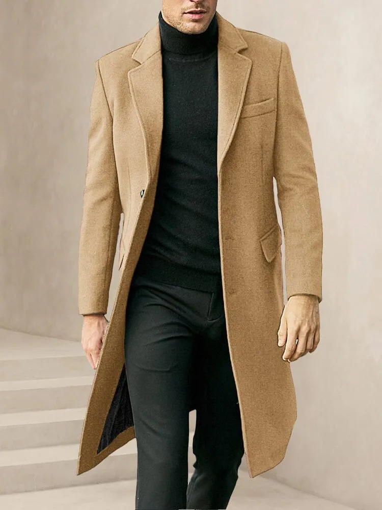 Classic Fit Long Tweed Coat