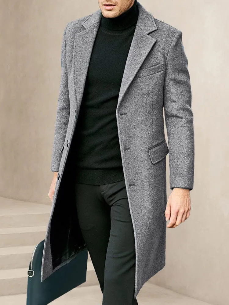 Classic Fit Long Tweed Coat