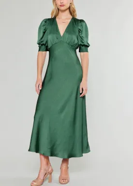 Current Air V-Neck Puff Sleeve Maxi Dress