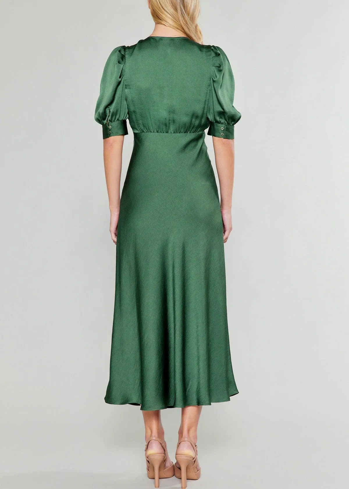 Current Air V-Neck Puff Sleeve Maxi Dress