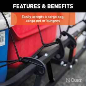 CURT 18145 48in. x 20in. Black Steel Basket Cargo Carrier (1-1/4in.; 2in. Adapter; 500 lbs.