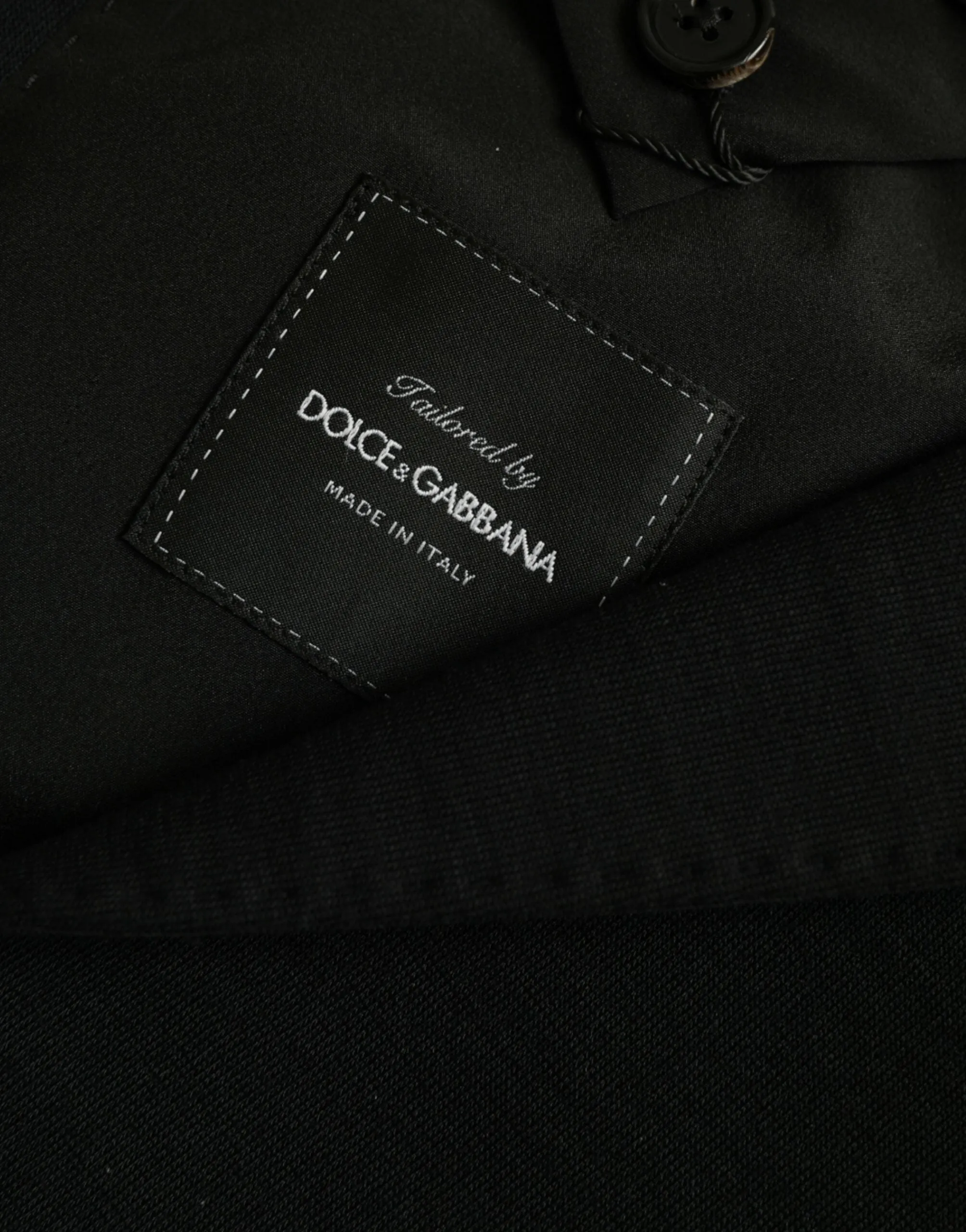 Dolce & Gabbana Black Wool 2 Piece Single Breasted Suit