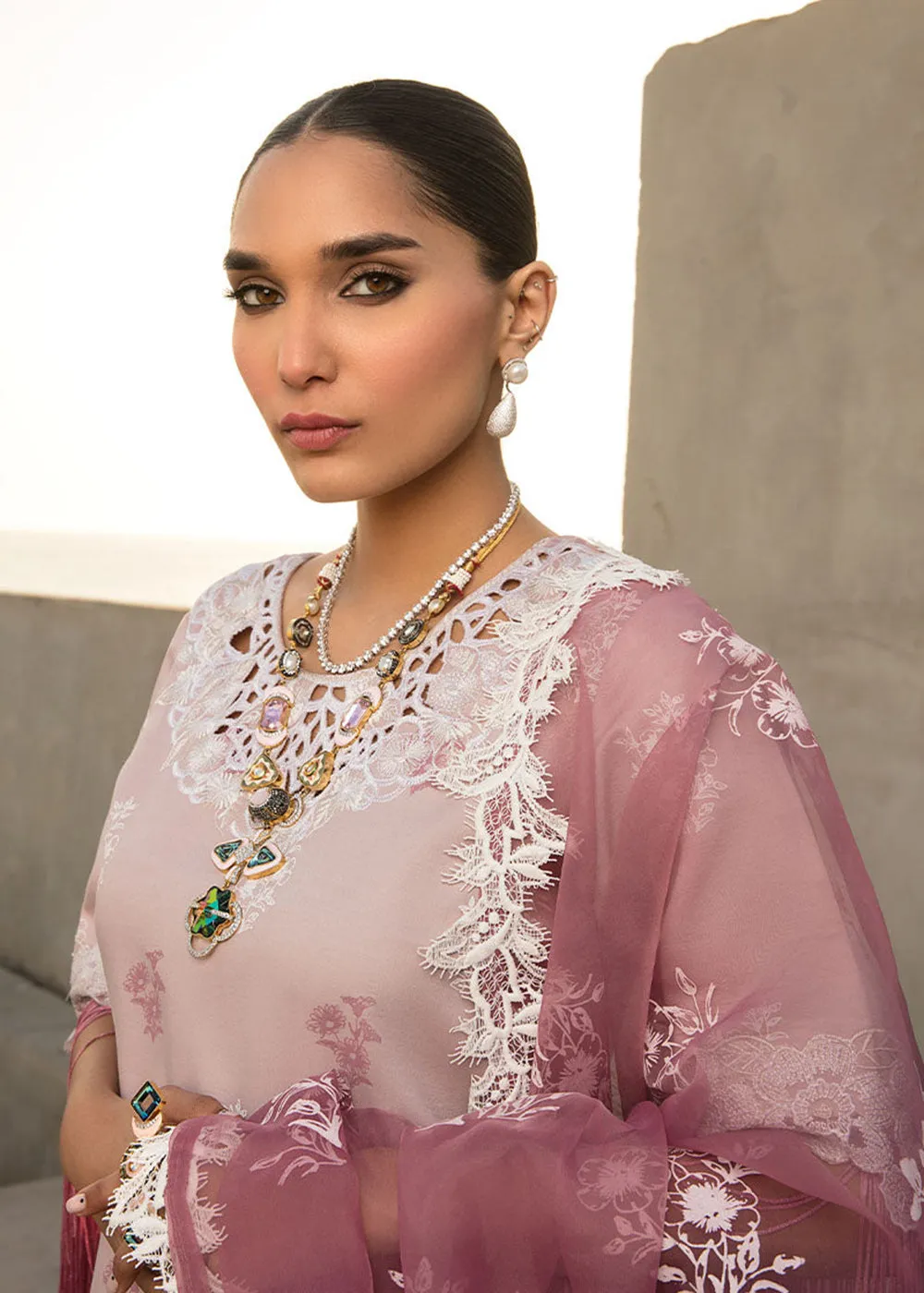 Dusty Pink Luxury Lawn Suit | Rang Rasiya | Florence Lawn '23 | DAHILA - D10