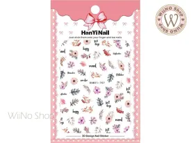 Flower Botanical Adhesive Nail Art Sticker - 1 pc (HY-707)