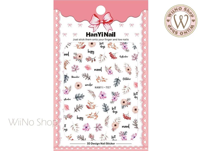 Flower Botanical Adhesive Nail Art Sticker - 1 pc (HY-707)