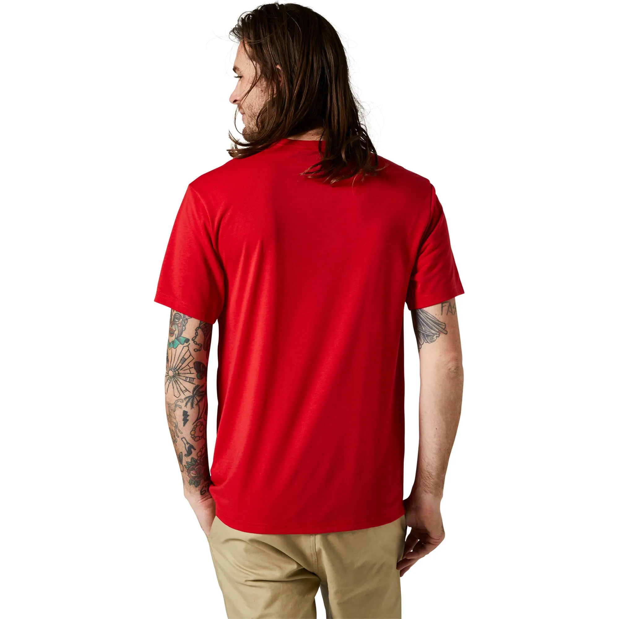 Fox Racing  Mens Flame Red Pinnacle Short Sleeve Tech Tee Quick-Dry Soft T-Shirt