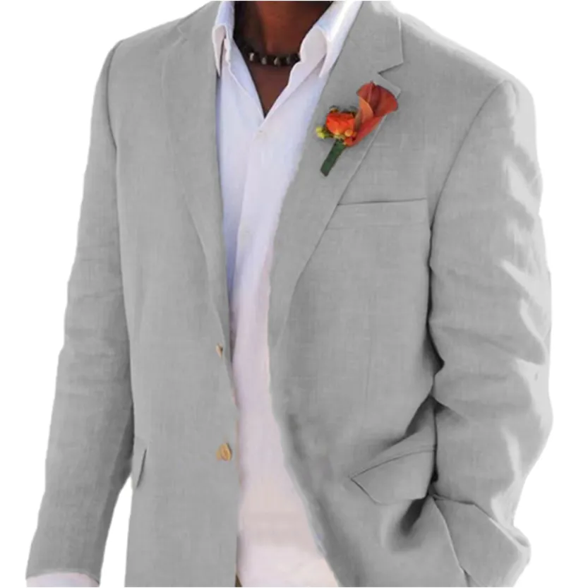 Funki Buys | Suits | Men's 2 Pcs Linen Beach Wedding Suit