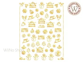 Gold Christmas Adhesive Nail Art Sticker - 1 pc (CB-146G)