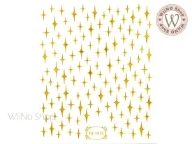 Gold Cross Star Adhesive Nail Art Sticker - 1 pc (TH-1033G)