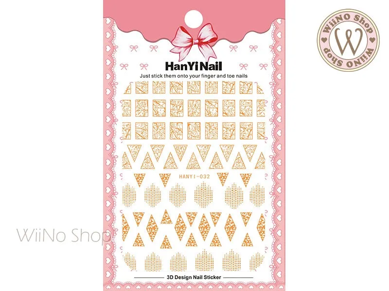 Gold Marble Pattern Adhesive Nail Art Sticker - 1 pc (HY-032)