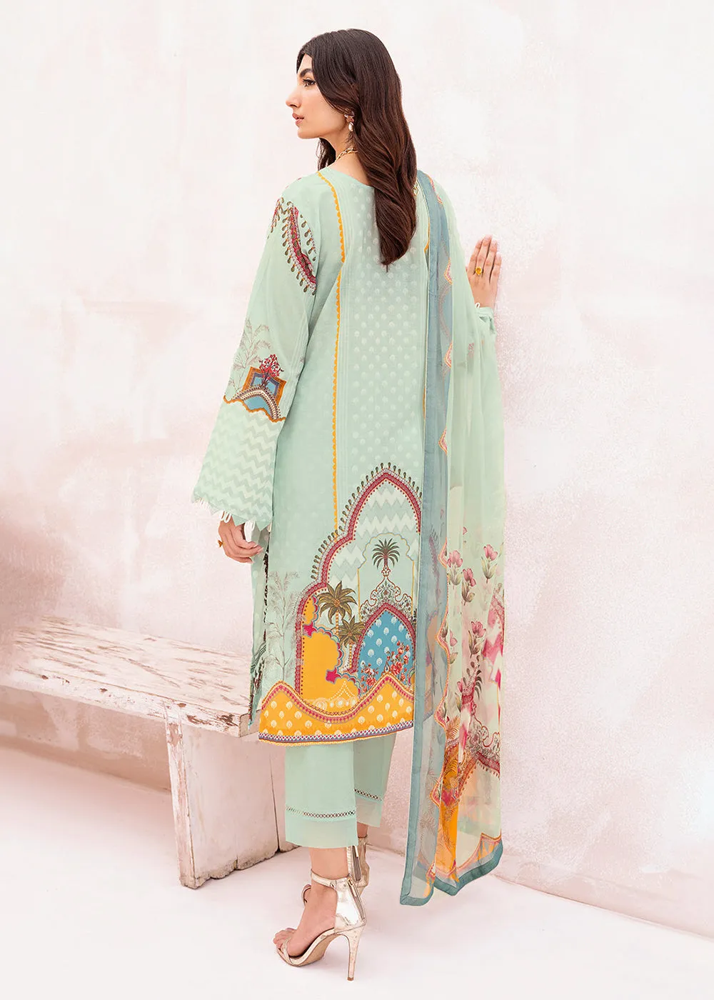 Green Pakistani Salwar Suit - Ramsha Mashaal Collection Vol 7 - #L-708