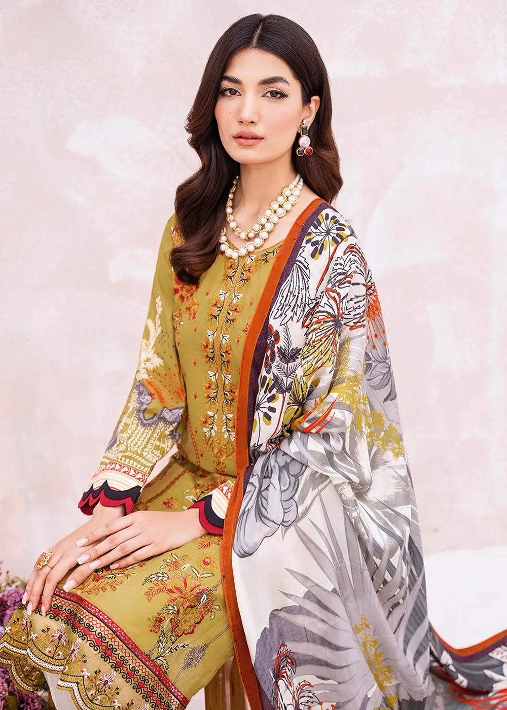 Green Pakistani Salwar Suit - Ramsha Mashaal Collection Vol 7 - #L-710