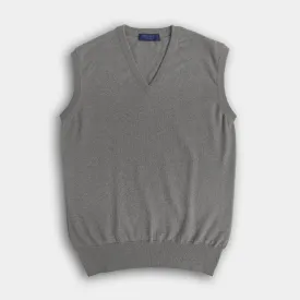 Grey V-Neck Cashmere Slipover