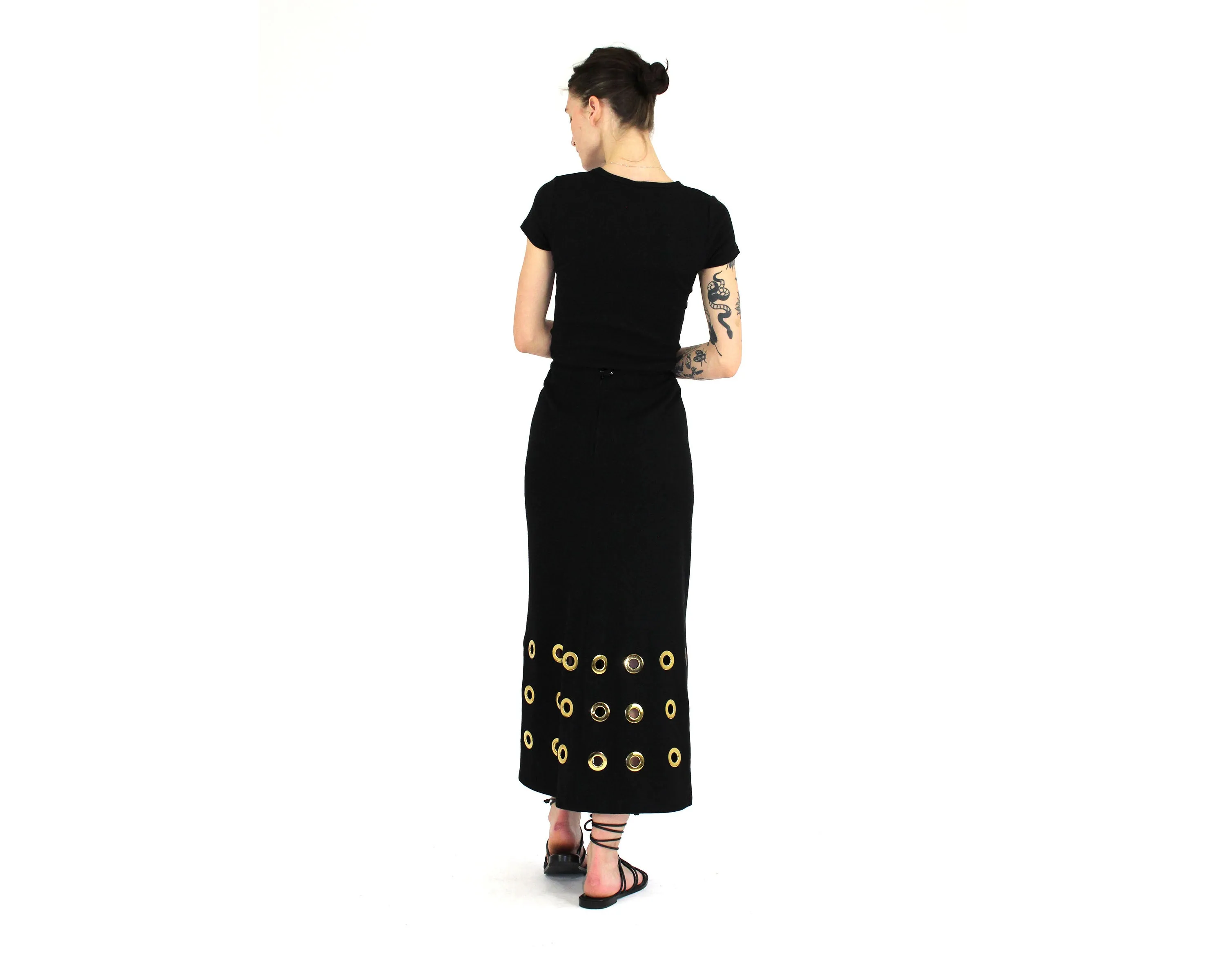 Grommet Maxi Skirt