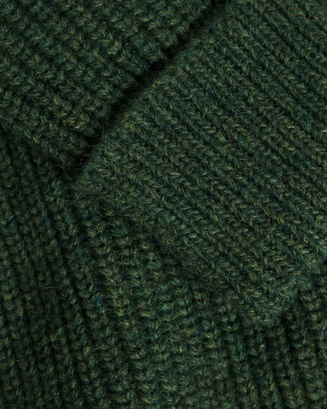 Heavy Knit Unisex Troyer Green