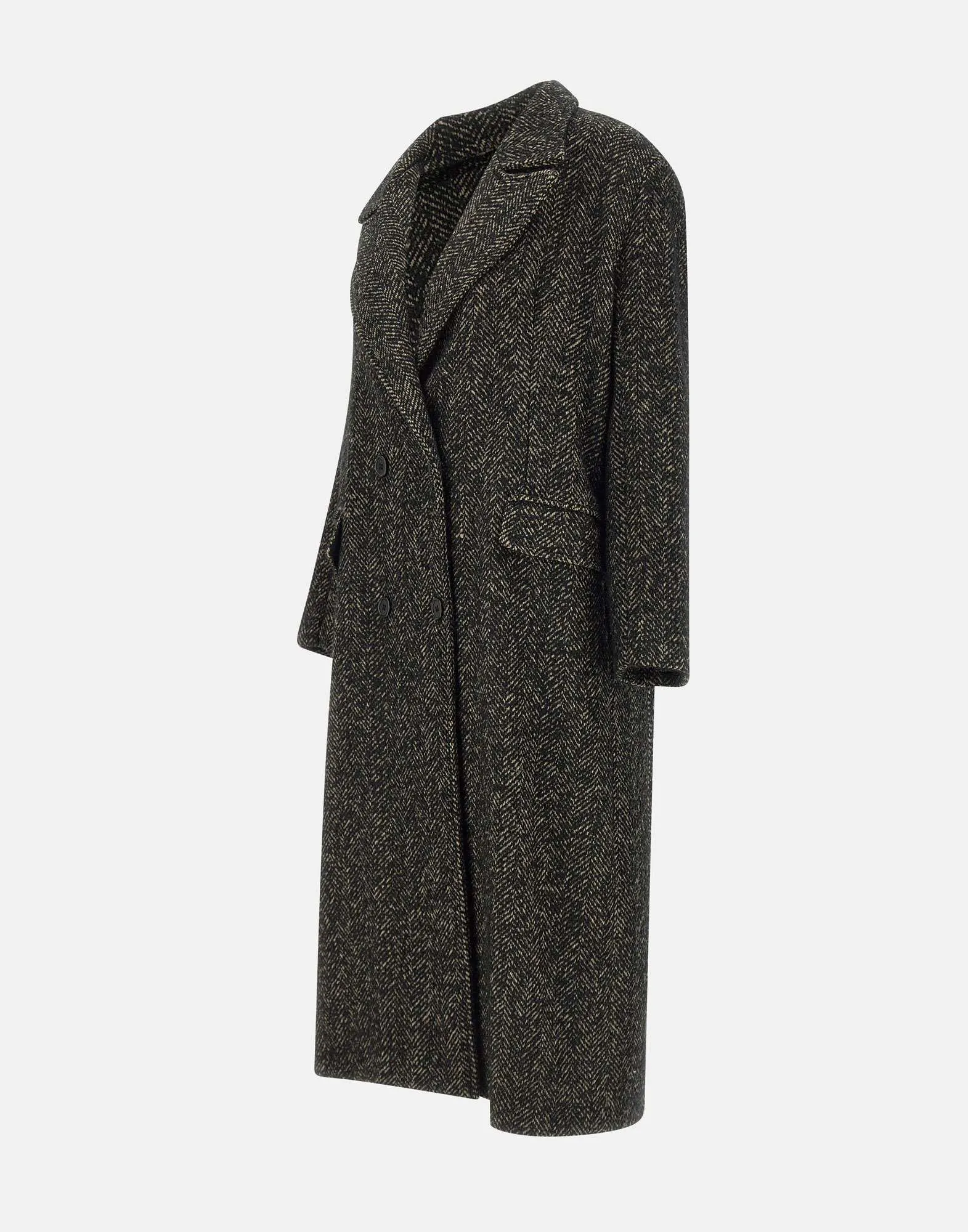 Herringbone Stitch Dark Brown Coat