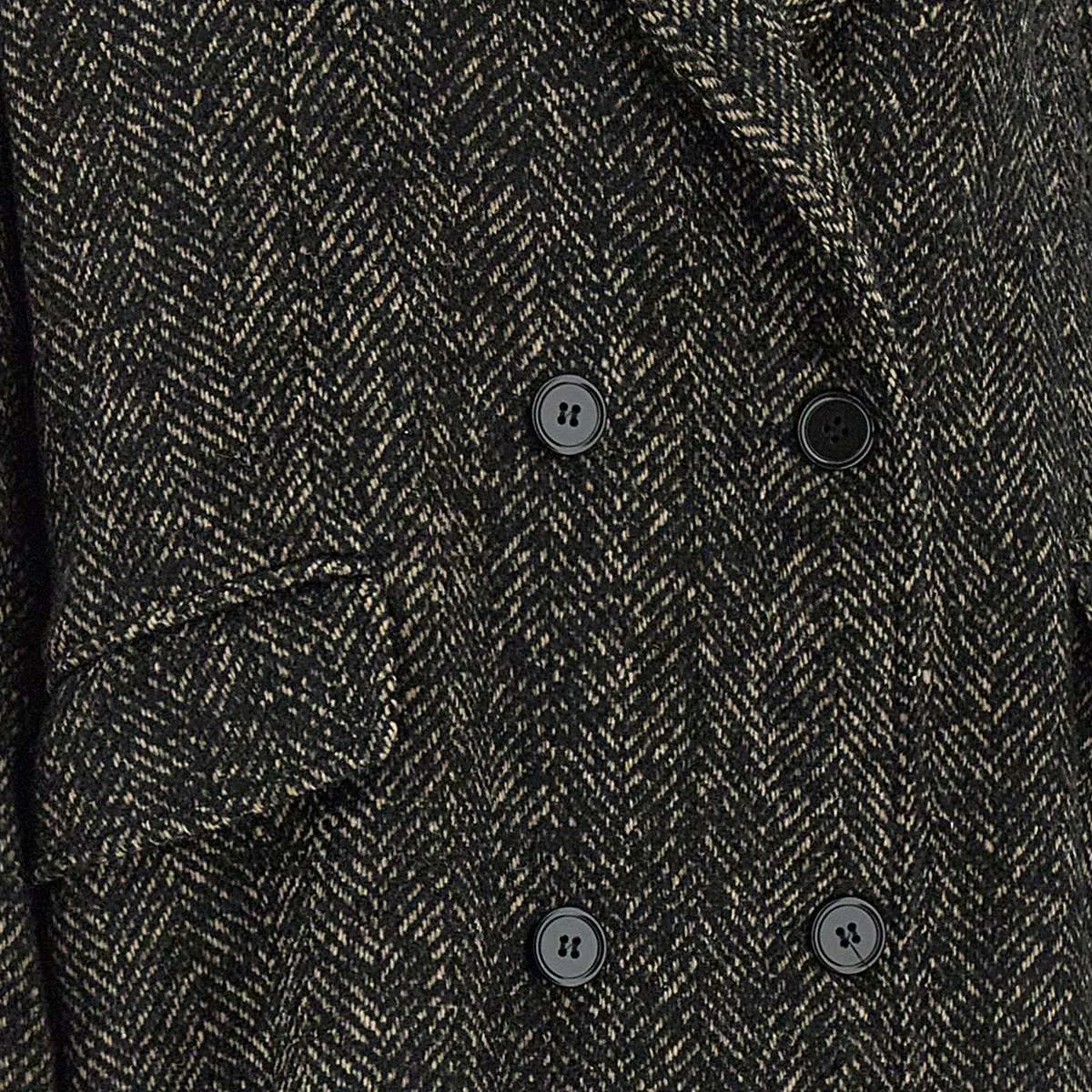 Herringbone Stitch Dark Brown Coat