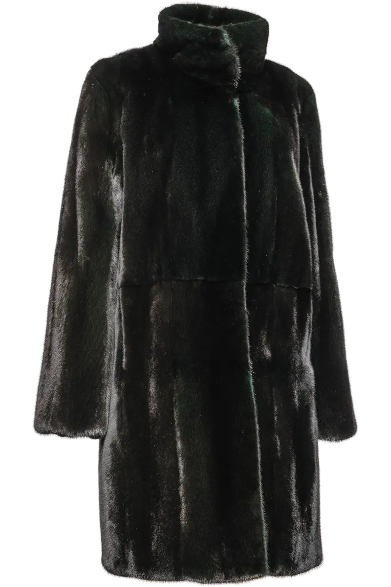 Hunter Green Mink Fur Coat