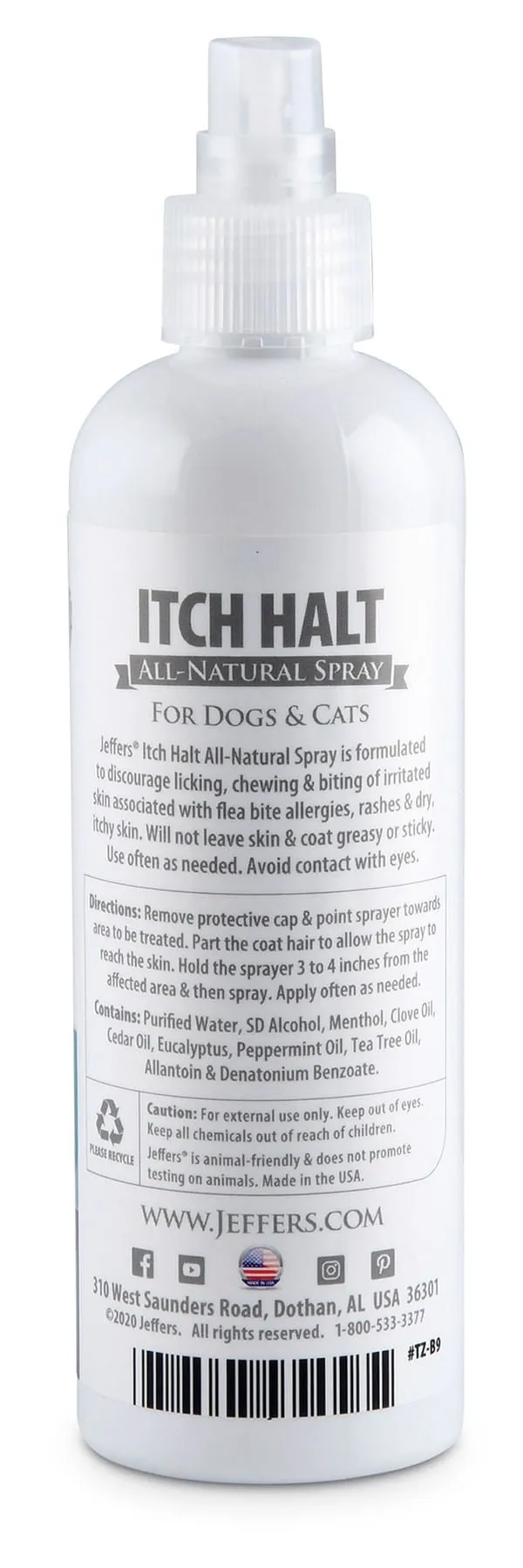 Jeffers Itch Halt Spray, 8 oz