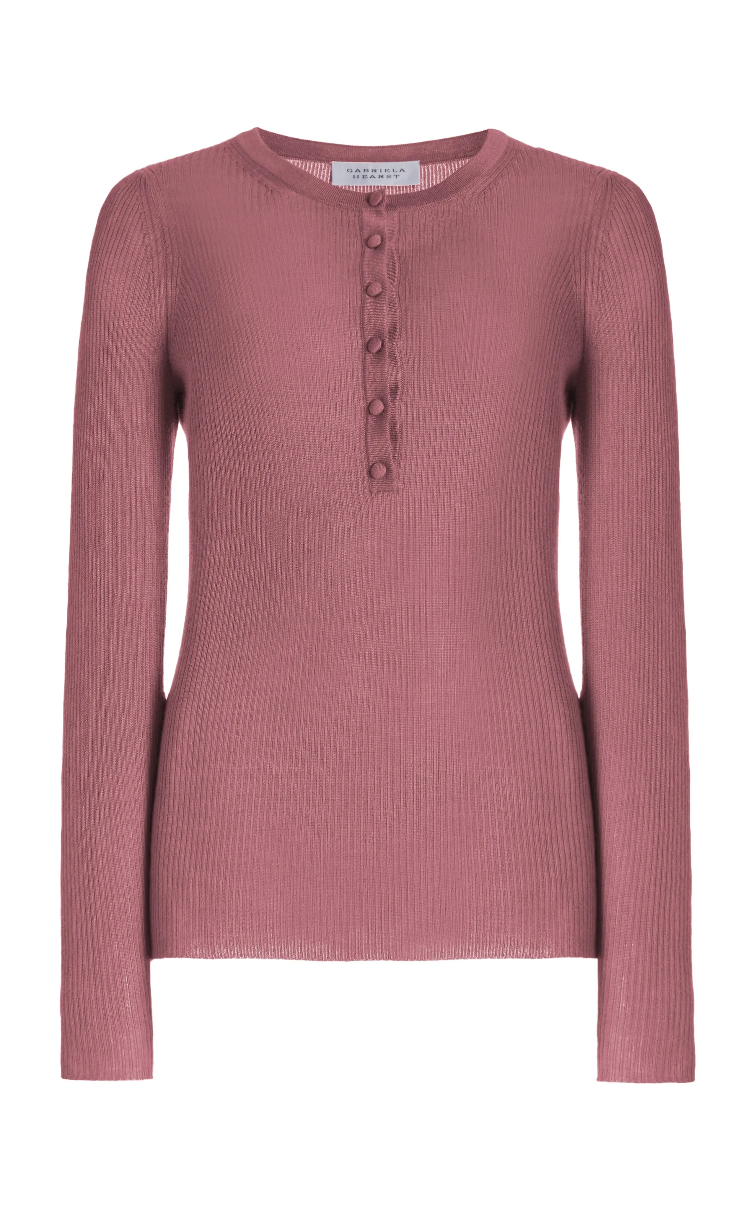 Julian Knit Henley in Rose Quartz Cashmere Silk