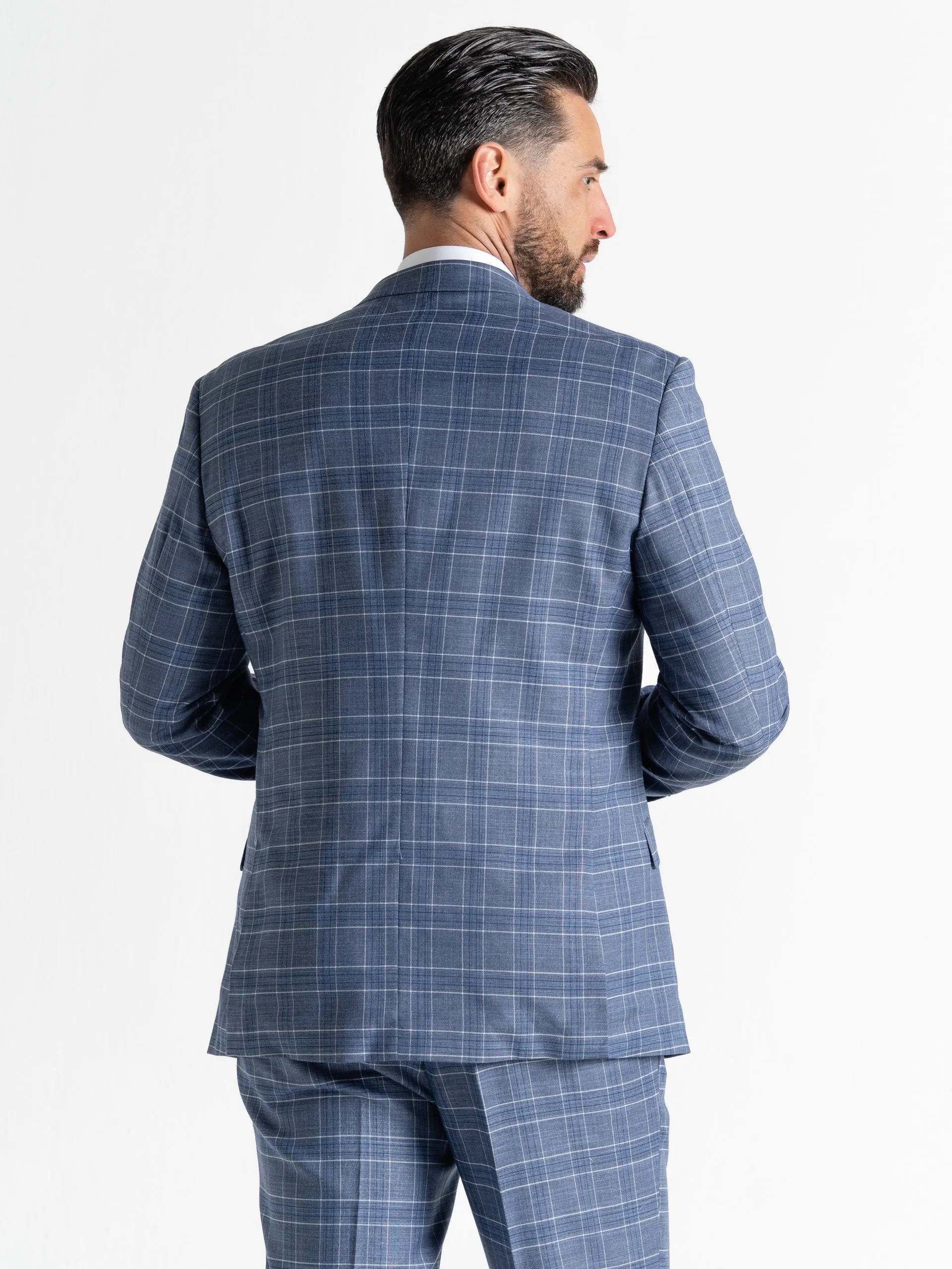 KENSINGTON LIGHT BLUE WITH WHITE AND BLUE CHECKS DETAILING