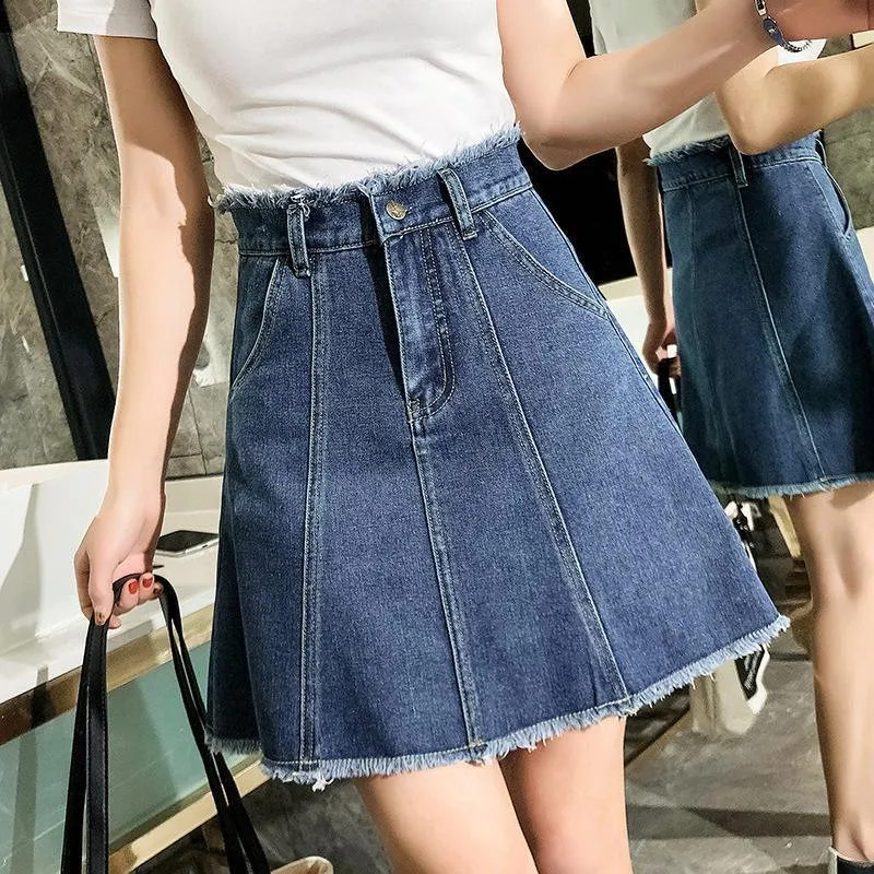 KittenAlarm - Kailyn Denim A-line Skirt