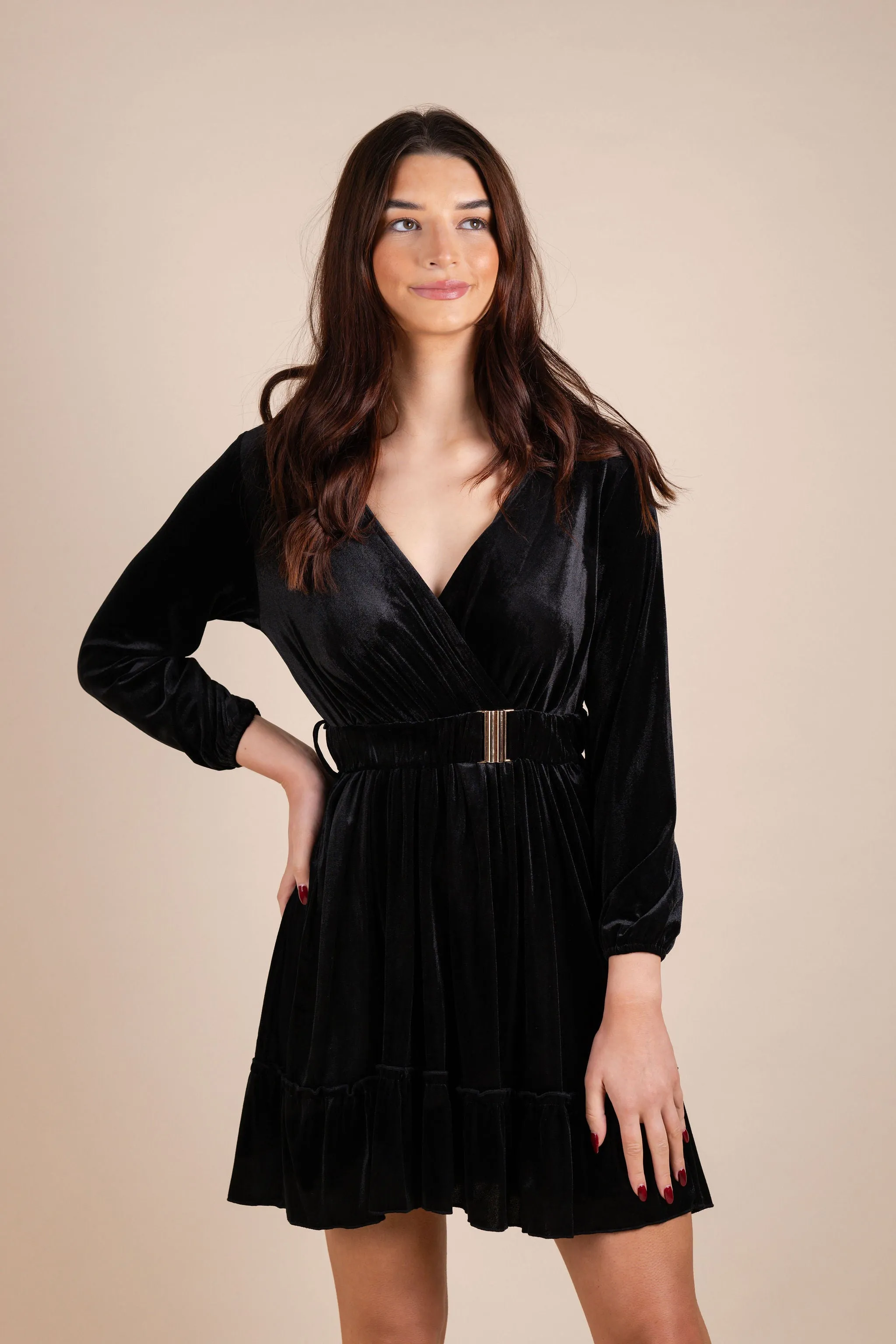 Kris Black Velvet Dress